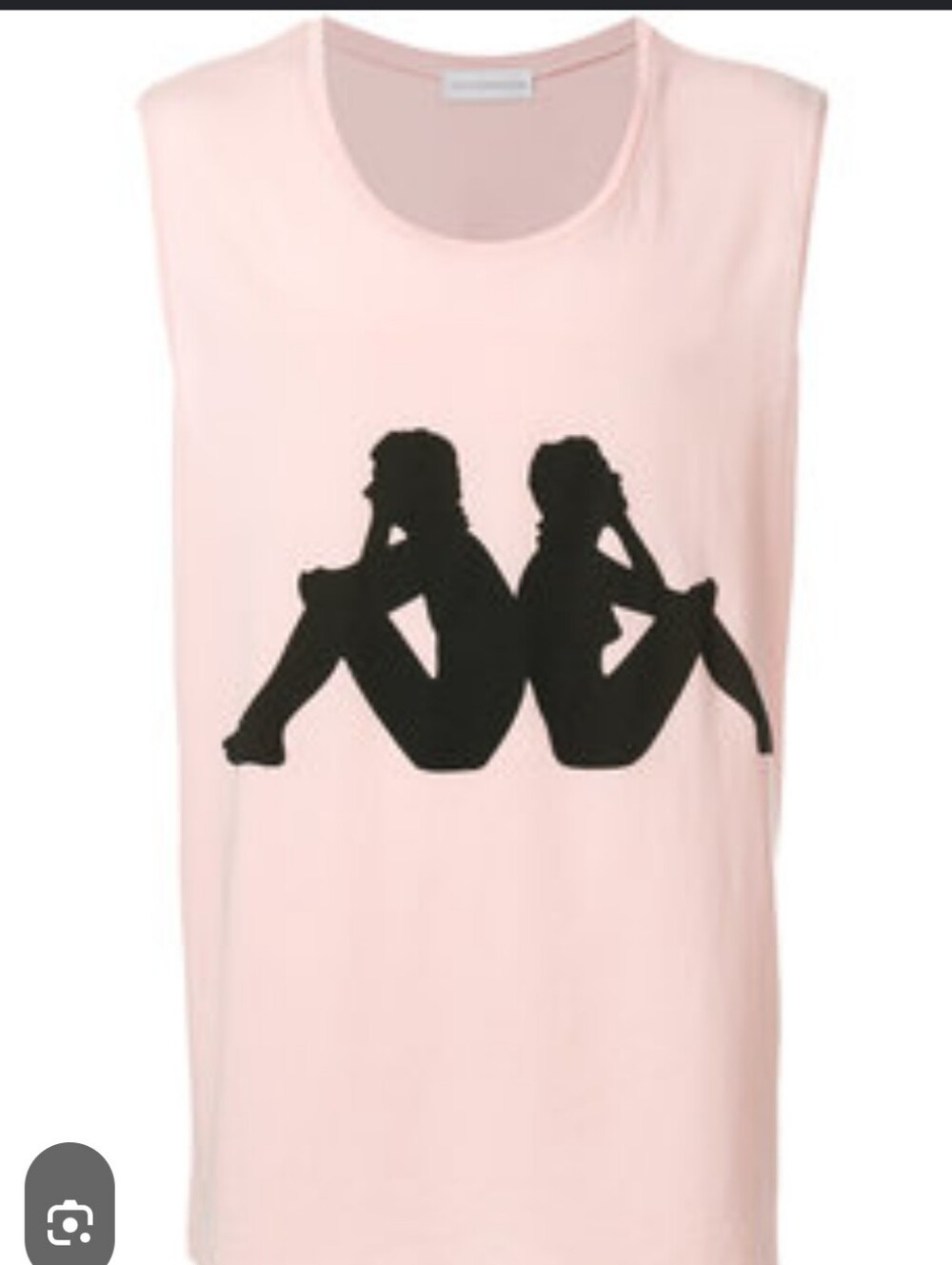 Nwt Women’s Pink Graphic Oversized Kappa Tank Top with Back-to-Back Silhouette